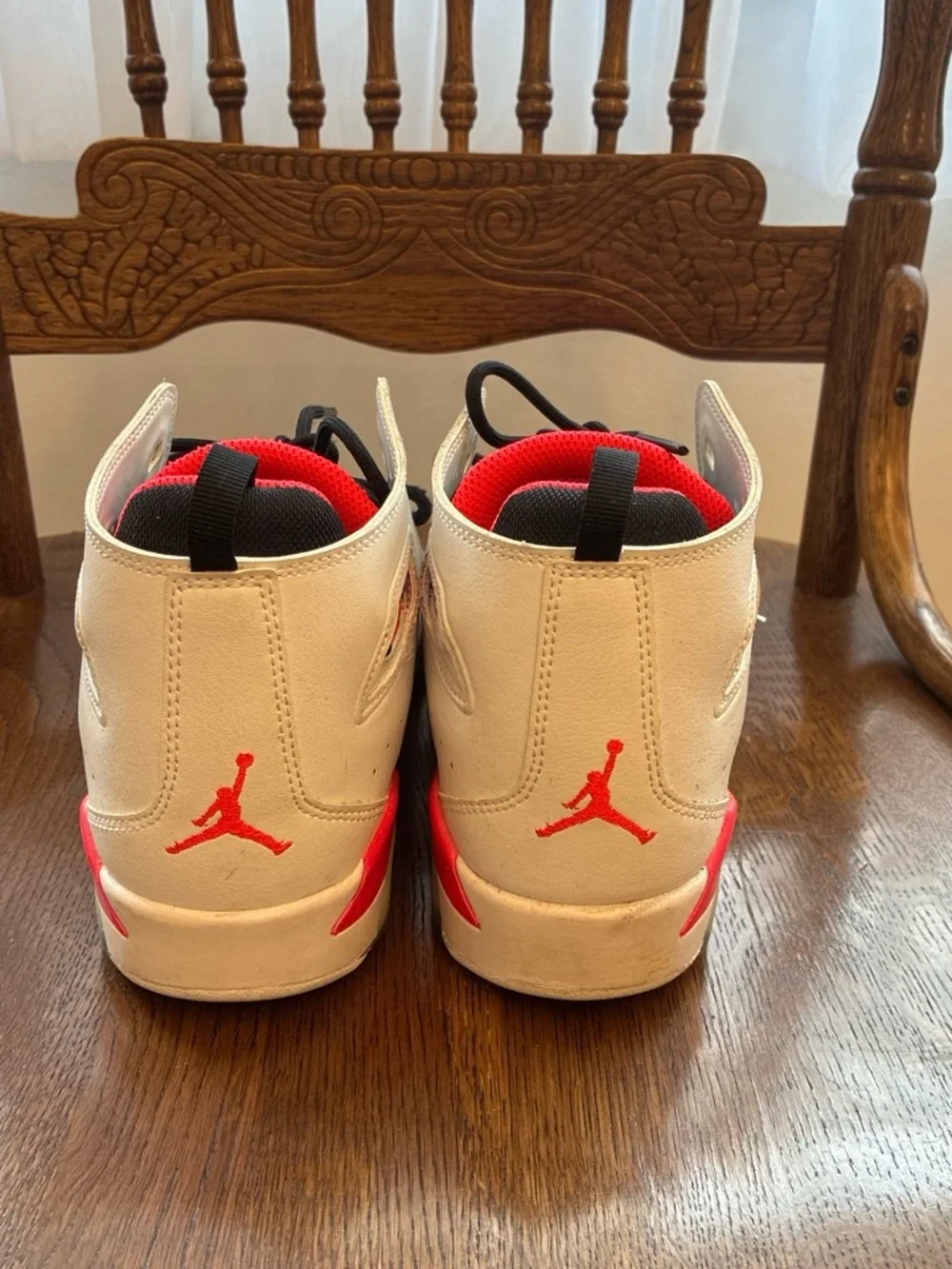 Jordan White Black Orange High-Top Sneakers